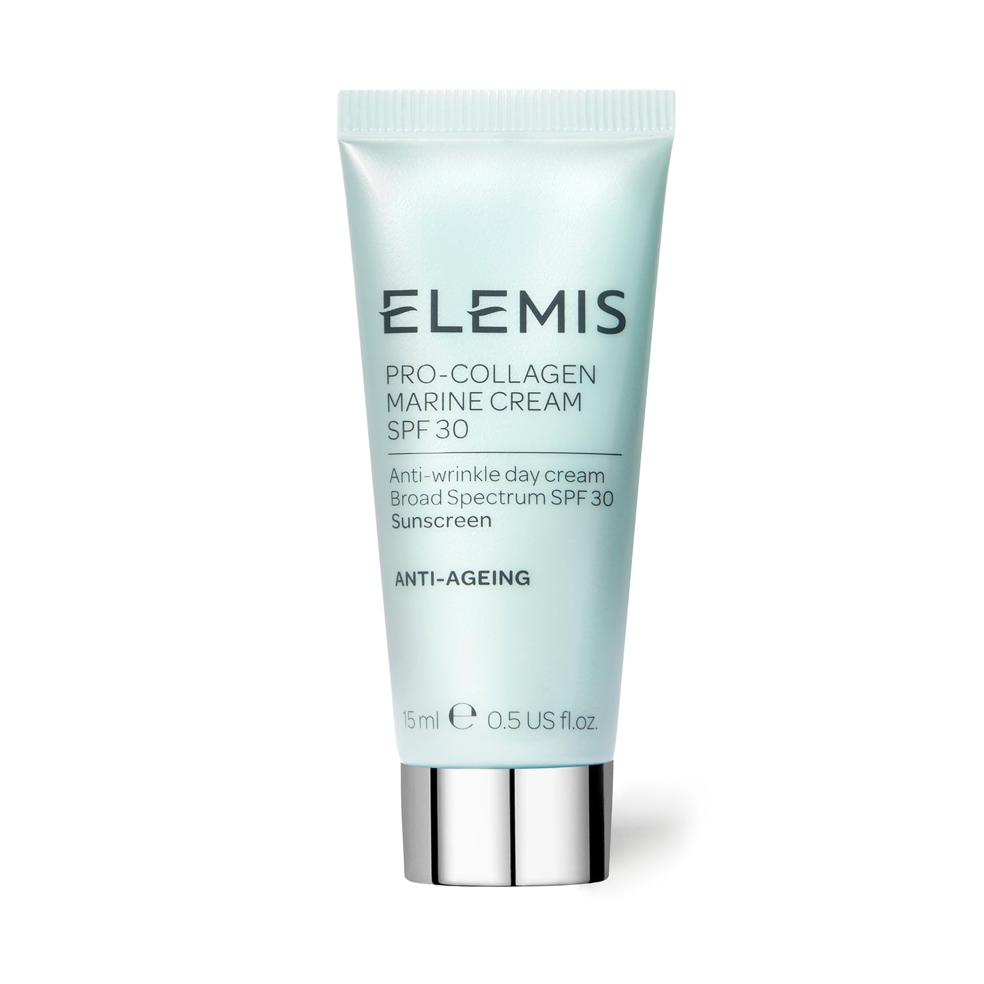 ELEMIS Pro-Collagen Marine Cream SPF 30, Travel-Size Anti-Wrinkle Moisturizer with Broad Spectrum Protection, 15 ml
