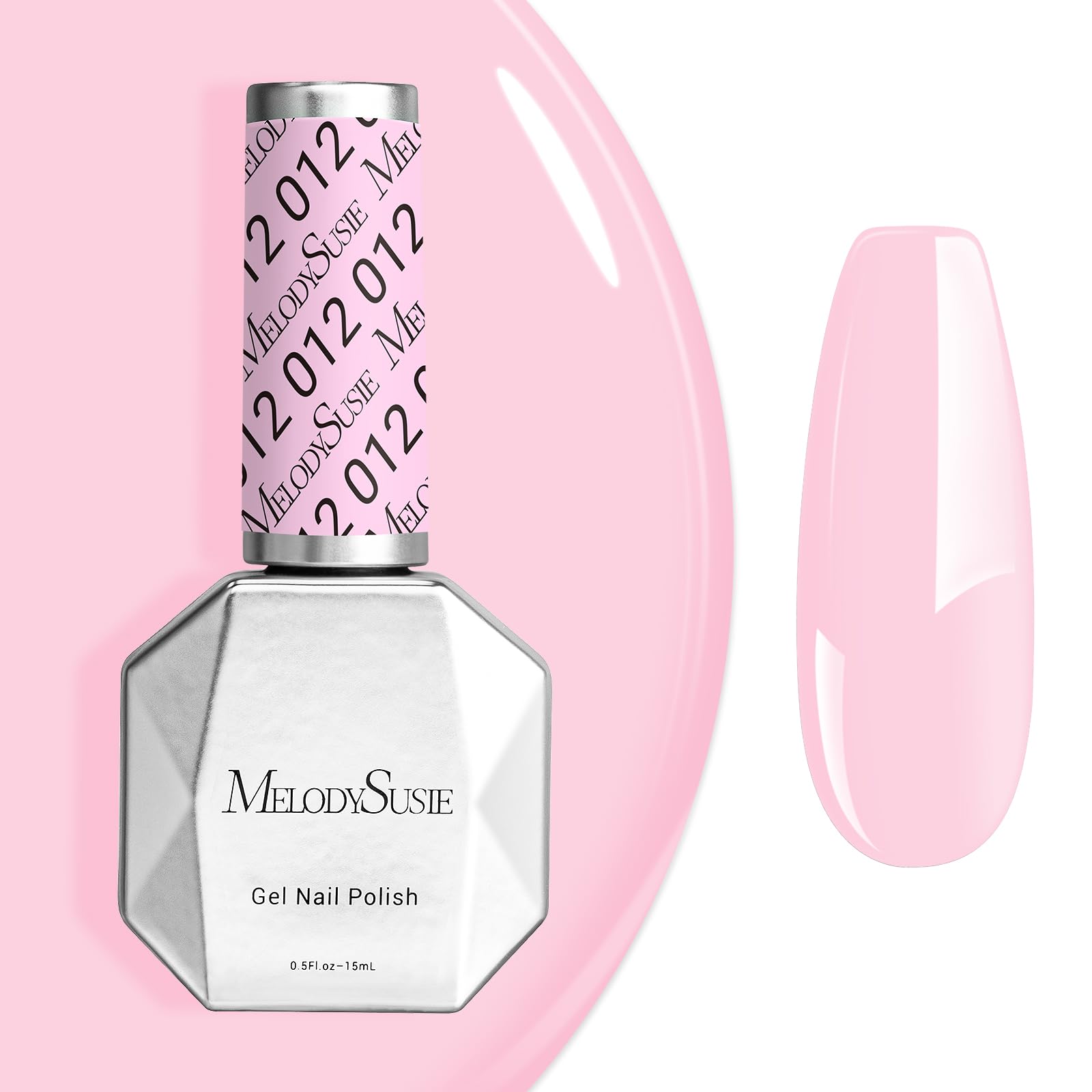 MelodySusie 15ML Gel Nail Polish,Milky Pink Macaron Color Nails Soak Off UV LED Creamy Pink Gel Polish Gift for Women Nail Art Manicure Salon DIY Nail Design Decoration at Home-012