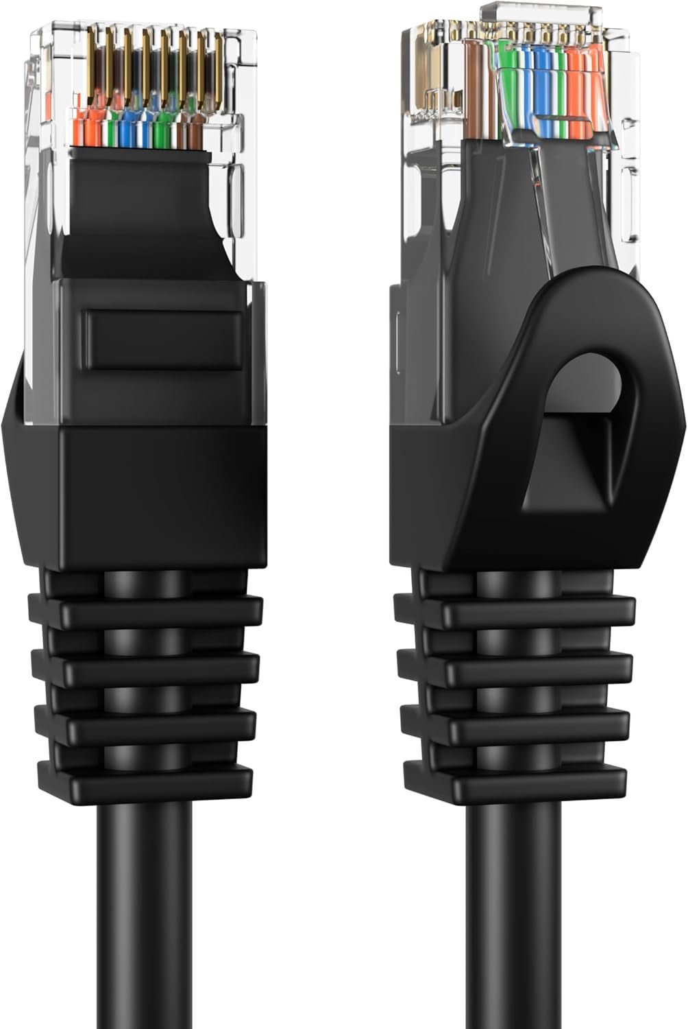 Cat5E 100FT Network Ethernet Patch Cable, 350Mhz Internet Wire, Backwards Compatible with Cat5, for PC, Modem, Router, Consoles for Home and Office, Black - SkinNails&Makeup