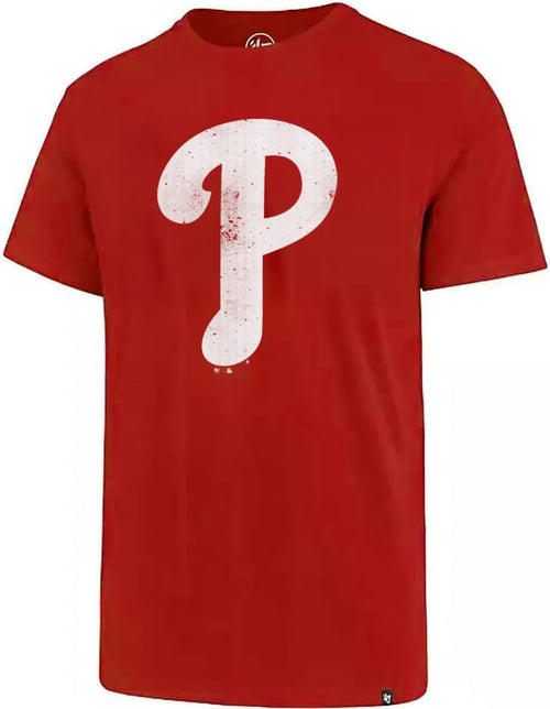 '47 MLB Men's Distressed Imprint Match Team Color Primary Logo Word Mark T-Shirt (Philadelphia Phillies Red, Medium)