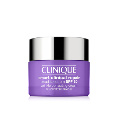 Clinique Smart Clinical Repair Broad Spectrum SPF 30 Wrinkle Correcting Cream with Peptides, Hyaluronic Acid + Glycerin | Protecting + Repairing, Mini Travel Size, 0.5 Fl Oz