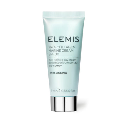ELEMIS Pro-Collagen Marine Cream SPF 30, Travel-Size Anti-Wrinkle Moisturizer with Broad Spectrum Protection, 15 ml