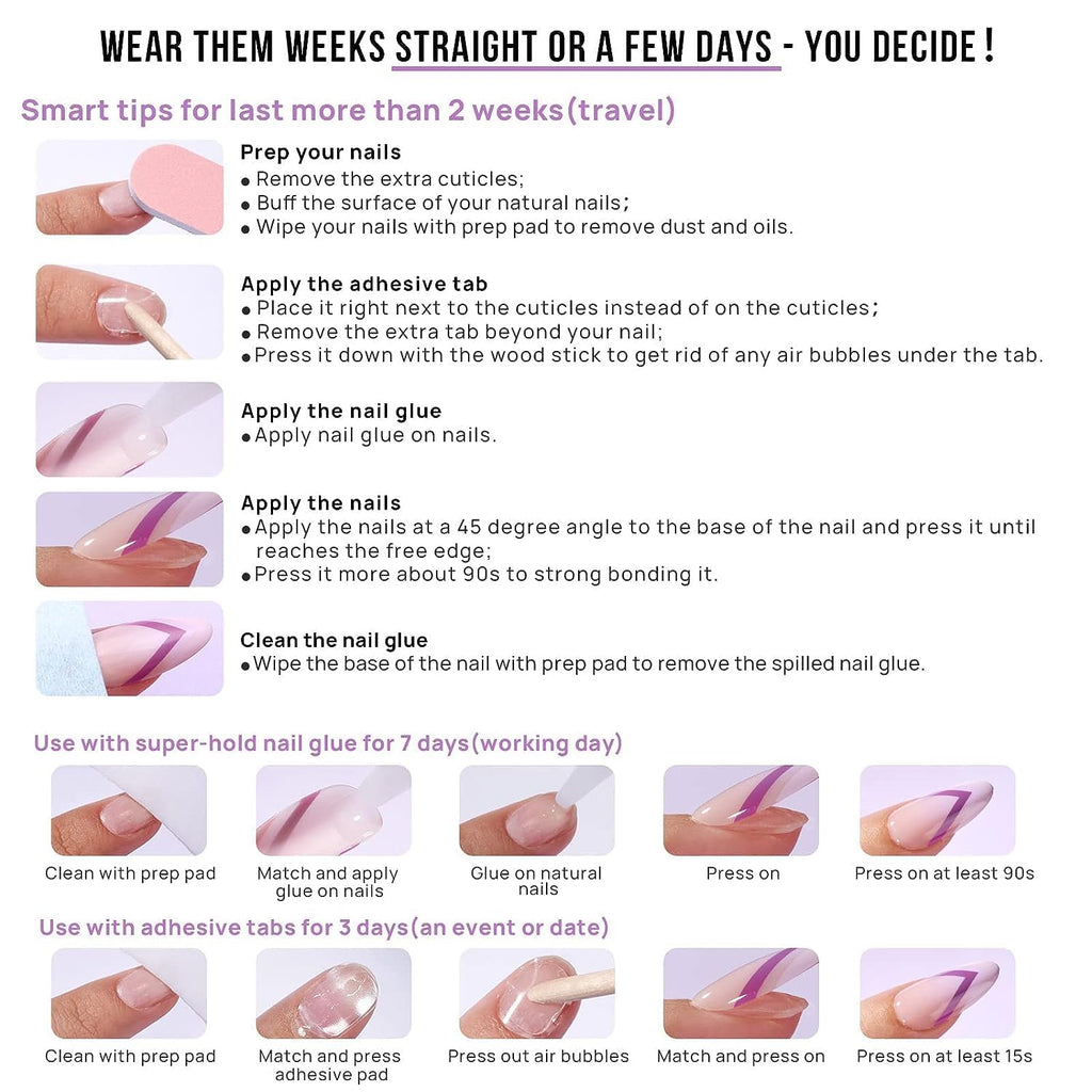 BTArtbox Press On Nails Short - Square Press On Nail, Pink Chrome Nail Tips Glue On Nails with Nail Glue, Reusable Stick On Nails in 15 Sizes - 30 Soft Gel Fake Nails Kit, Lotus Glazed