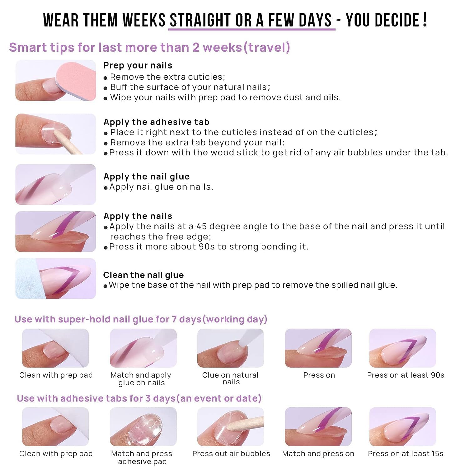 BTArtbox Press On Nails Short - Square Press On Nail, Pink Chrome Nail Tips Glue On Nails with Nail Glue, Reusable Stick On Nails in 15 Sizes - 30 Soft Gel Fake Nails Kit, Lotus Glazed