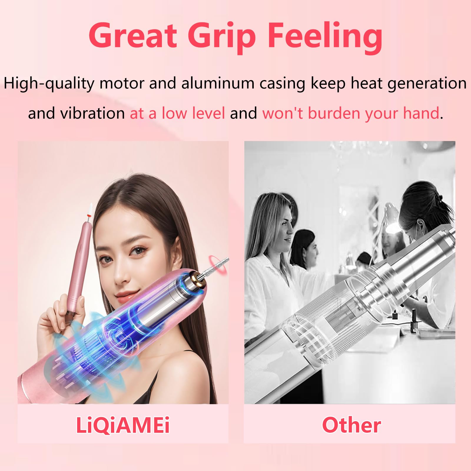 Electric Nail Drill, Professional Portable Drill Nail, 14 in 1 Acrylic Nail Drill Kit, USB Power Supply for Acrylic, Gel, Dip Powder, Manicure, Pedicure, Polishing Shape