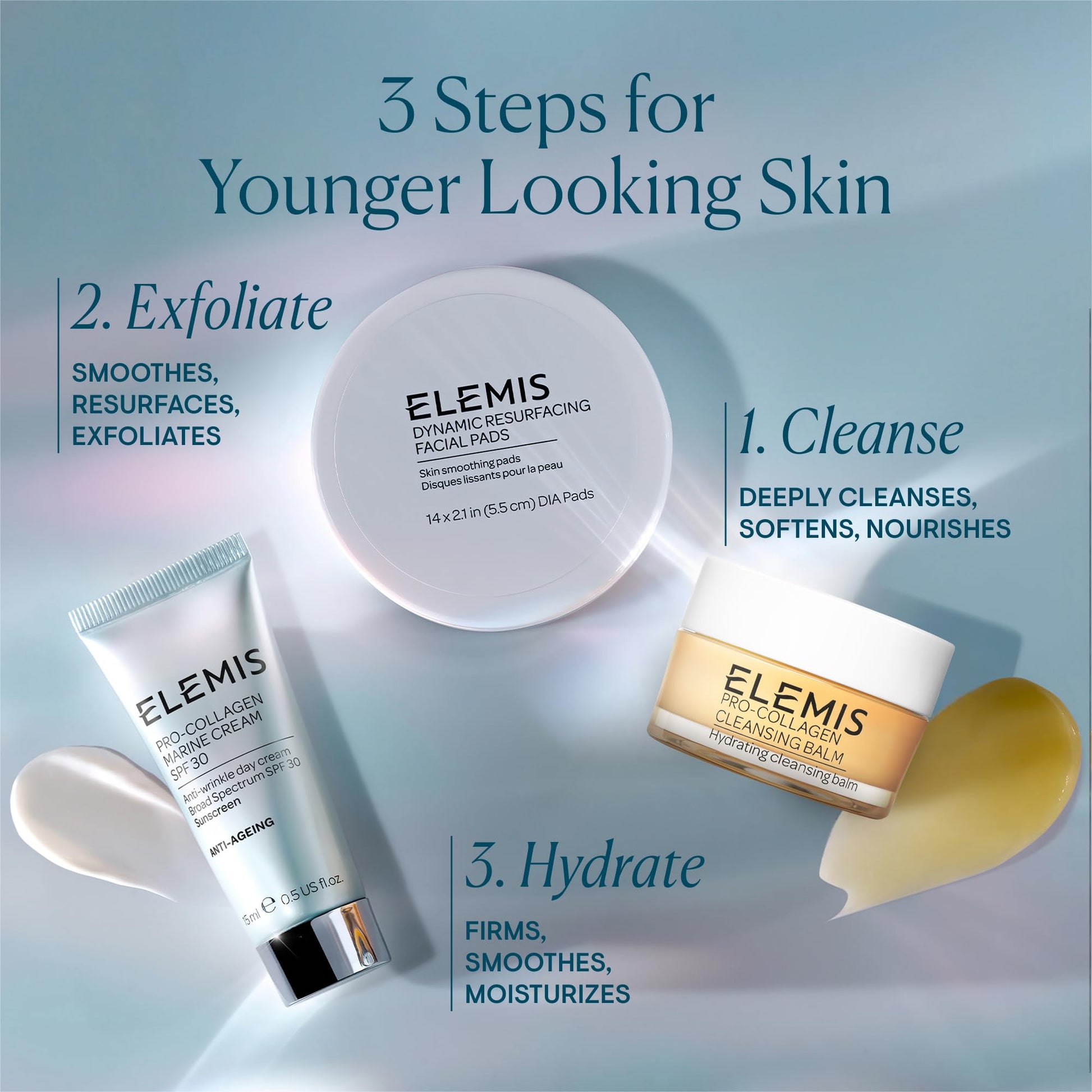 ELEMIS Pro-Collagen Marine Cream SPF 30, Travel-Size Anti-Wrinkle Moisturizer with Broad Spectrum Protection, 15 ml