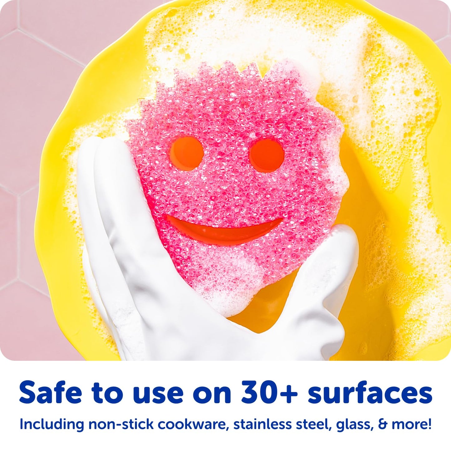 Scrub Daddy Colors Kitchen Sponges - Scratch-Free Dishwashing Sponges & Sponge for Kitchen Sink, Bathroom & Household Cleaning - BPA-Free Polymer Foam (3 Count)