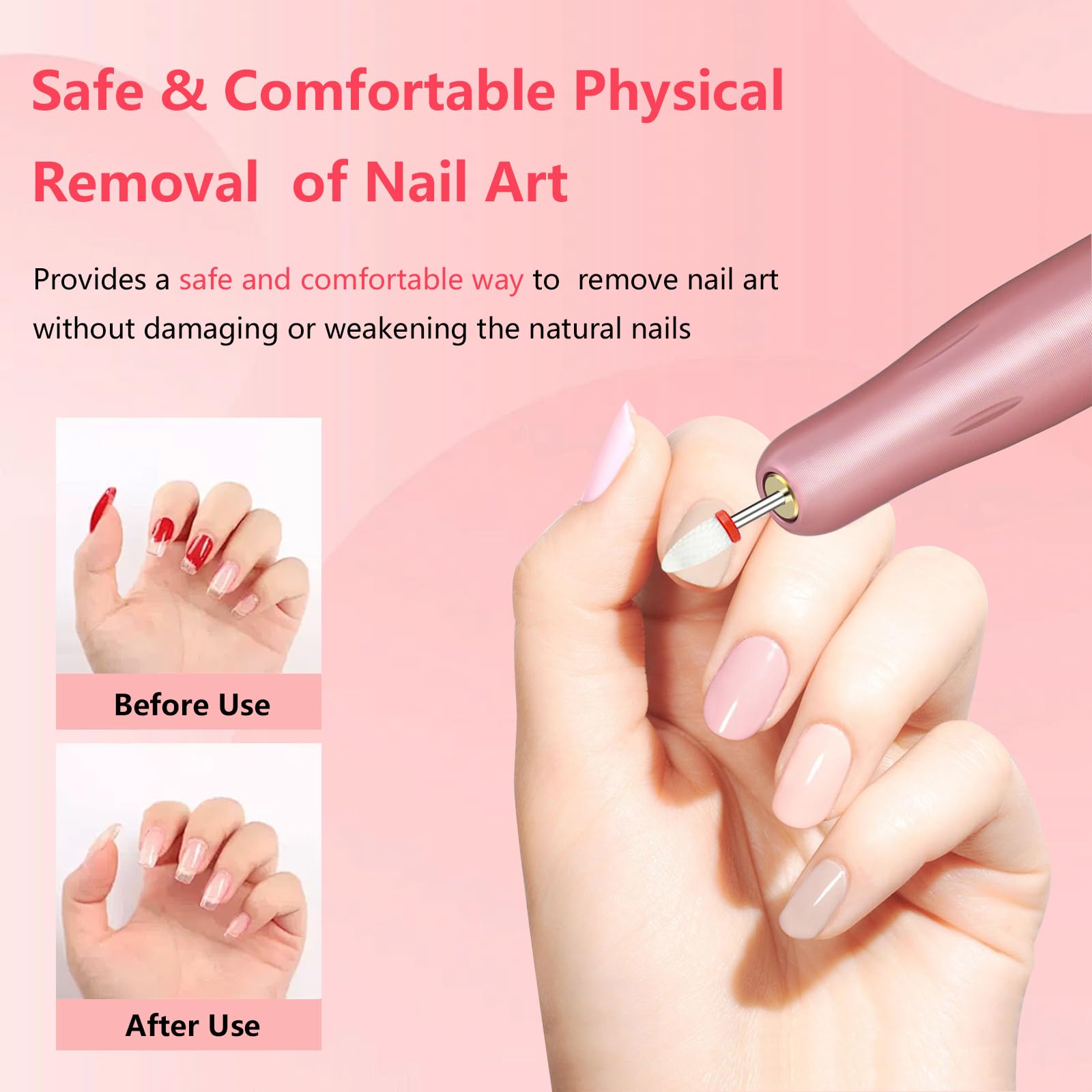 Electric Nail Drill, Professional Portable Drill Nail, 14 in 1 Acrylic Nail Drill Kit, USB Power Supply for Acrylic, Gel, Dip Powder, Manicure, Pedicure, Polishing Shape
