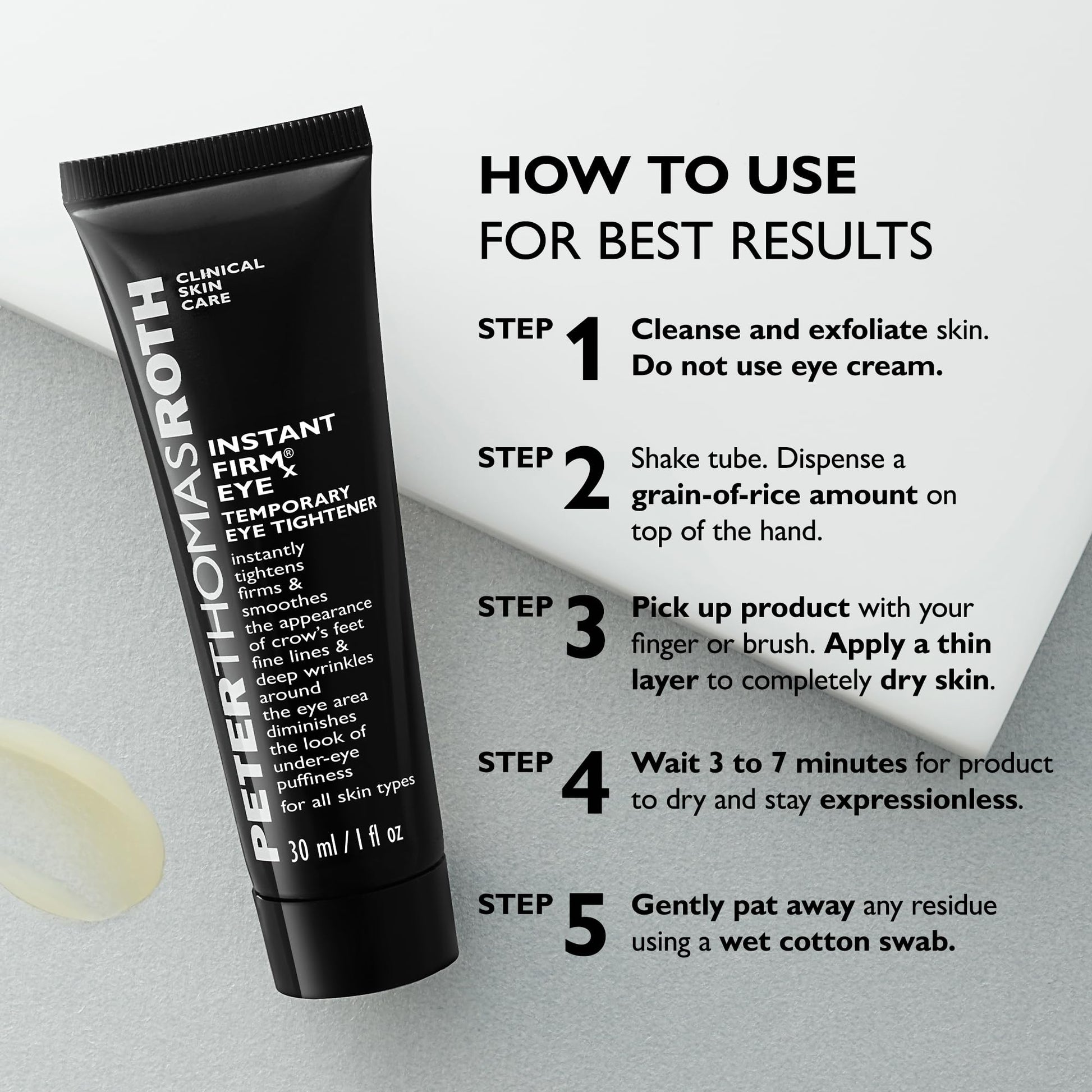 Peter Thomas Roth | Instant FIRMx® Temporary Eye Tightener | Firm and Smooth the Look of Fine Lines, 1 oz