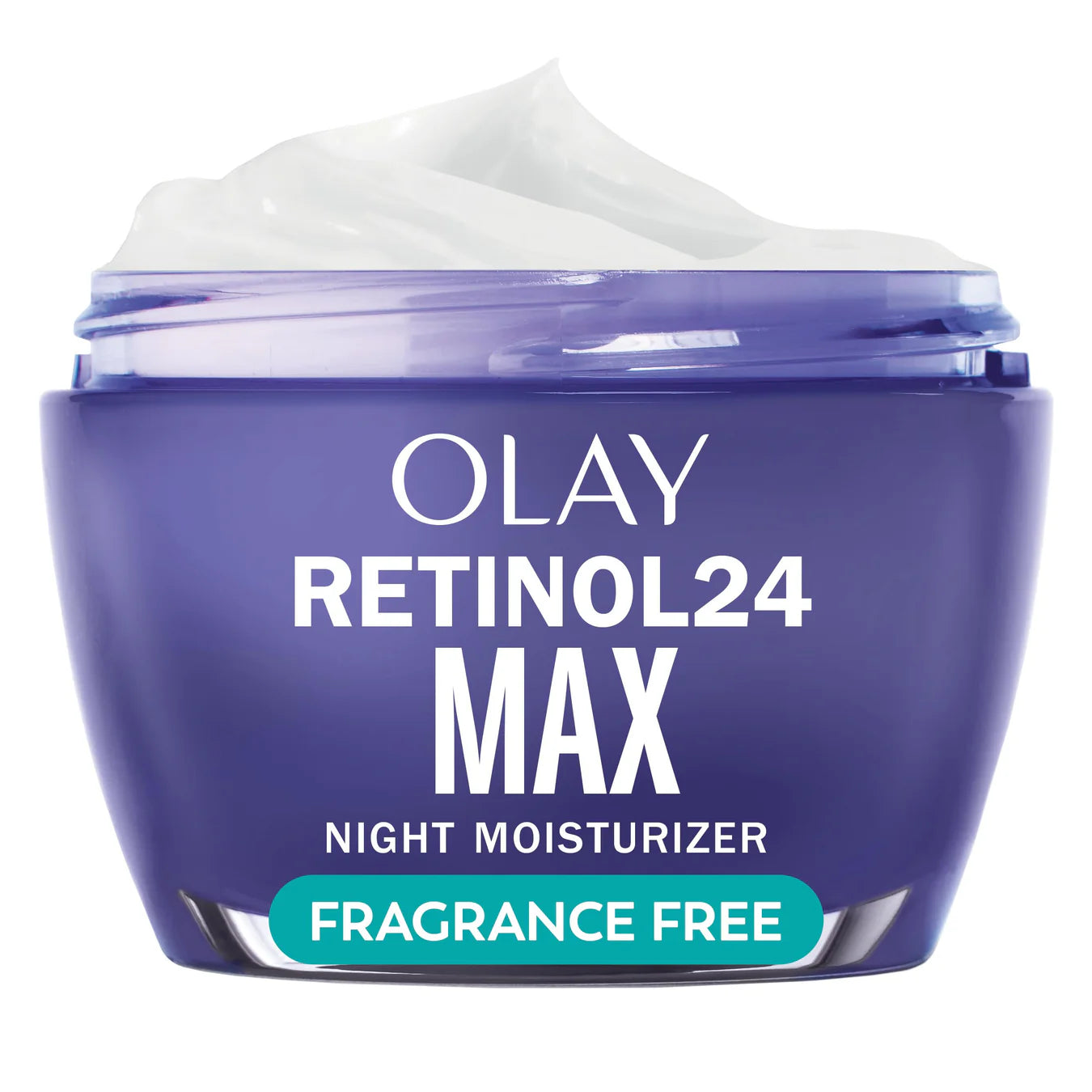 Olay Retinol Face Moisturizer, 24 MAX Anti-Aging Night Cream for Women, Fragrance-Free, Non Greasy - Anti-Wrinkle, Smooth Fine Lines, Tightening, Hydrating Skin Care - Peptides, Glycerin, 1.7 Oz