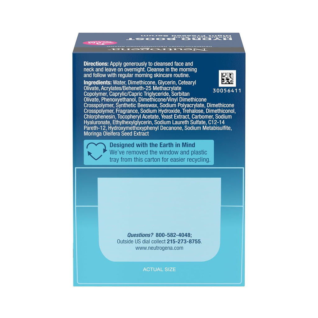 Neutrogena Hydro Boost Night Pressed Serum, Hyaluronic Acid Face Moisturizer for Normal to Extra Dry Skin, Delivers Overnight Hydration for Restored, Revitalized, Dewy Skin, 1.7 oz