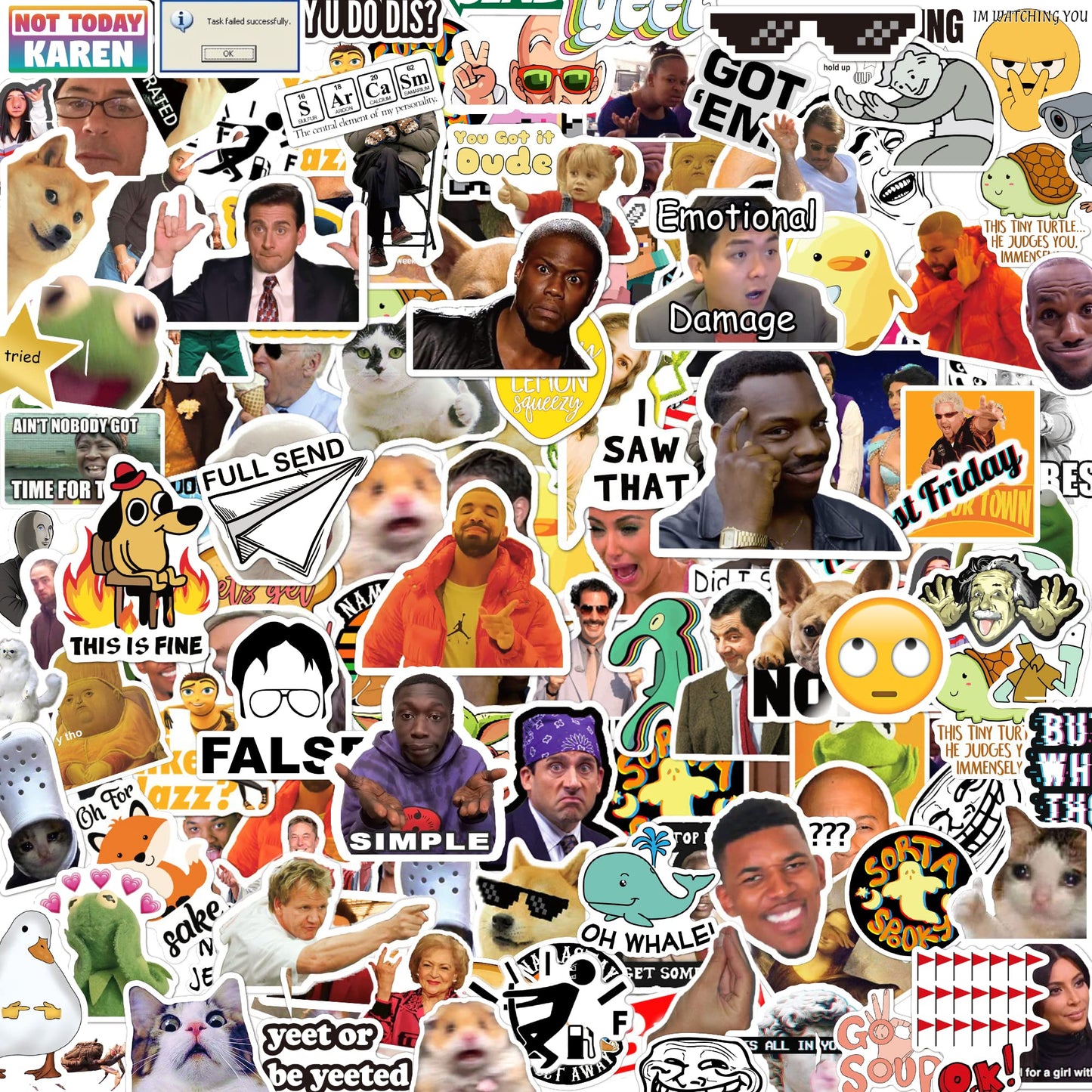 306pcs Funny Meme Vinyl Stickers Pack, Large Bulk Sticker for Laptop, Phone, Water Bottles, Computer Cars... Vine Sticker Decal DIY Décor for Bumper Accesory - SkinNails&Makeup