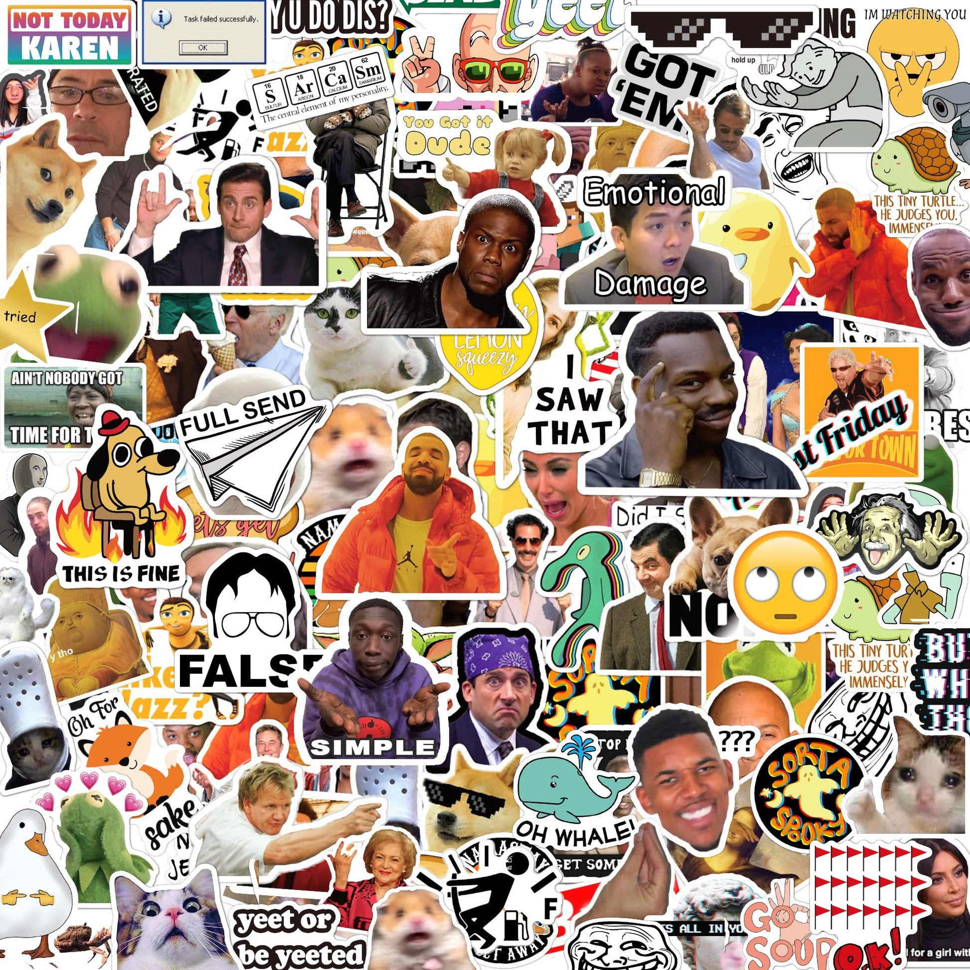 306pcs Funny Meme Vinyl Stickers Pack, Large Bulk Sticker for Laptop, Phone, Water Bottles, Computer Cars... Vine Sticker Decal DIY Décor for Bumper Accesory - SkinNails&Makeup