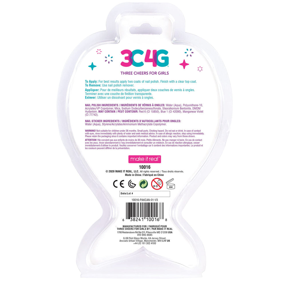 3C4G Mermaid Shimmer Nail Polish Trio, Mermaid Hologram Nail Polish Set Includes Pink, Blue & Purple Polish, for Ages 8 and up by Make It Real - SkinNails&Makeup