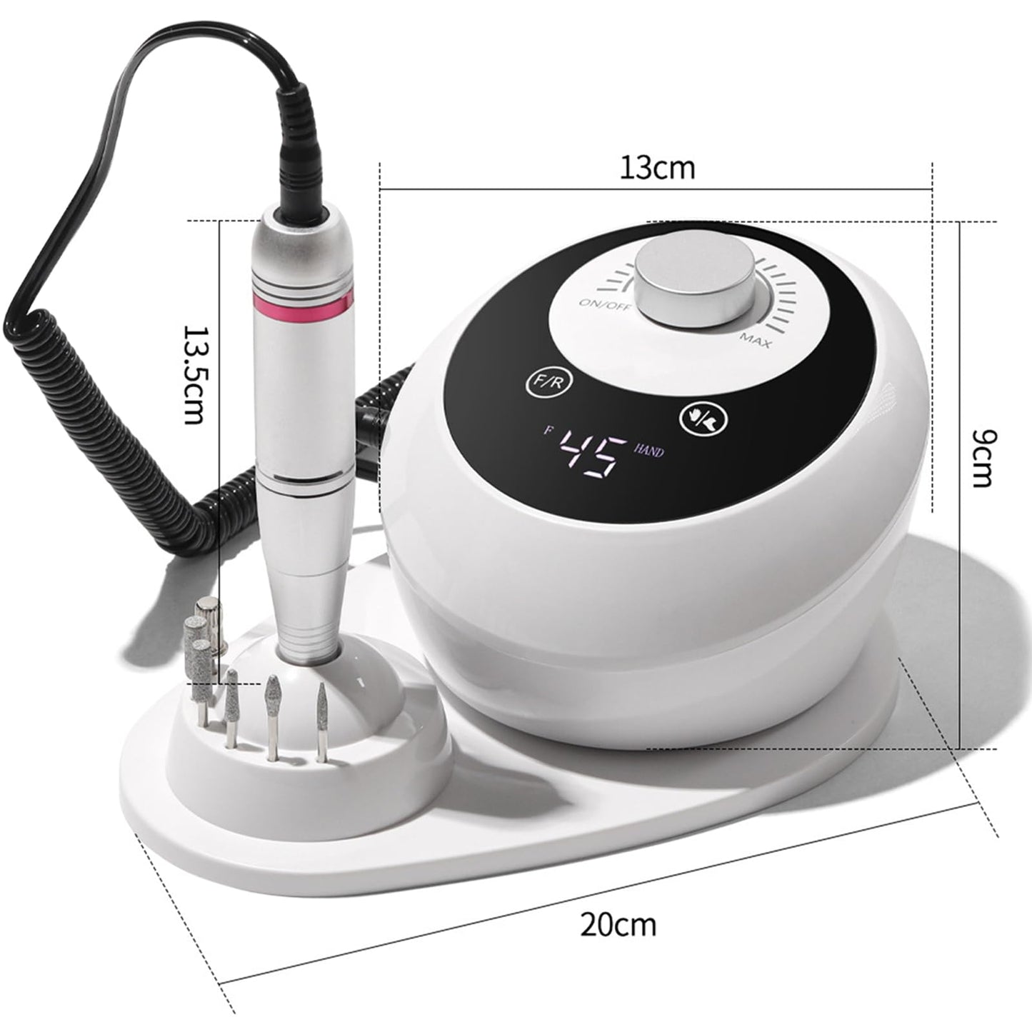 45000RPM Electric Nail File Drill Professional Kit, Drill Machine Manicure Pedicure Polishing Acrylic Gel Nail Grinder for Salon, Home Use - SkinNails&Makeup