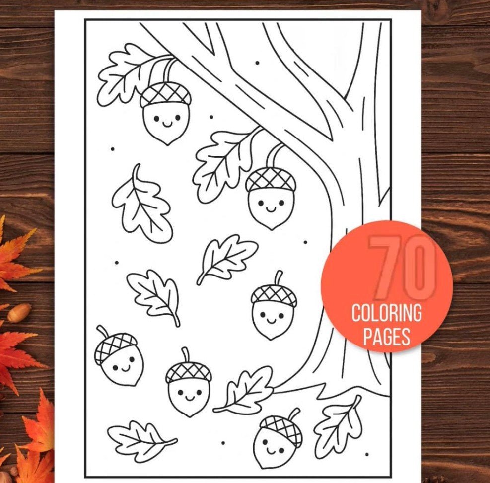 70 Fall Coloring Pages Bundle: for Kids, Toddlers, Preschoolers, Kindergarten (High Resolution - Instant Download) - My Store