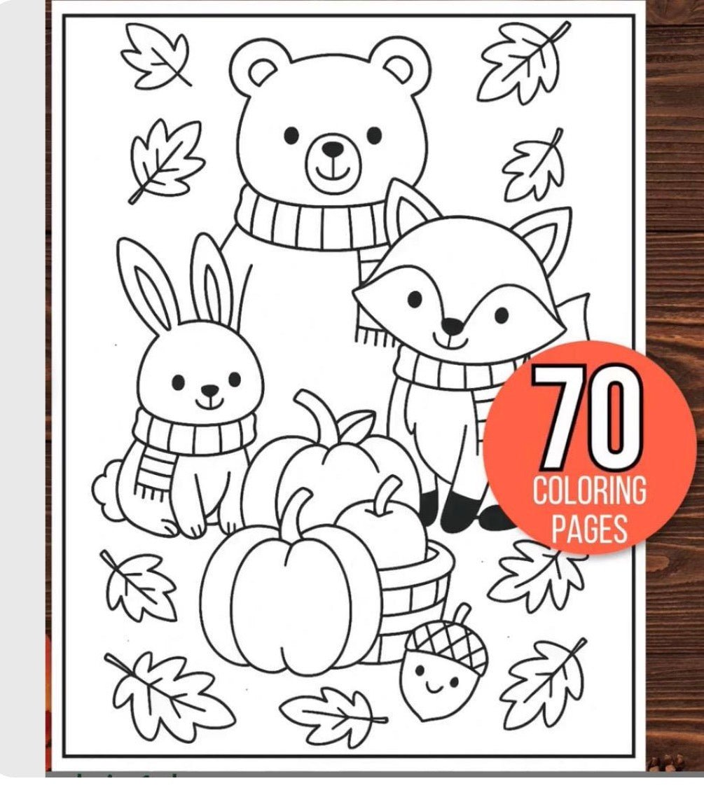 70 Fall Coloring Pages Bundle: for Kids, Toddlers, Preschoolers, Kindergarten (High Resolution - Instant Download) - My Store