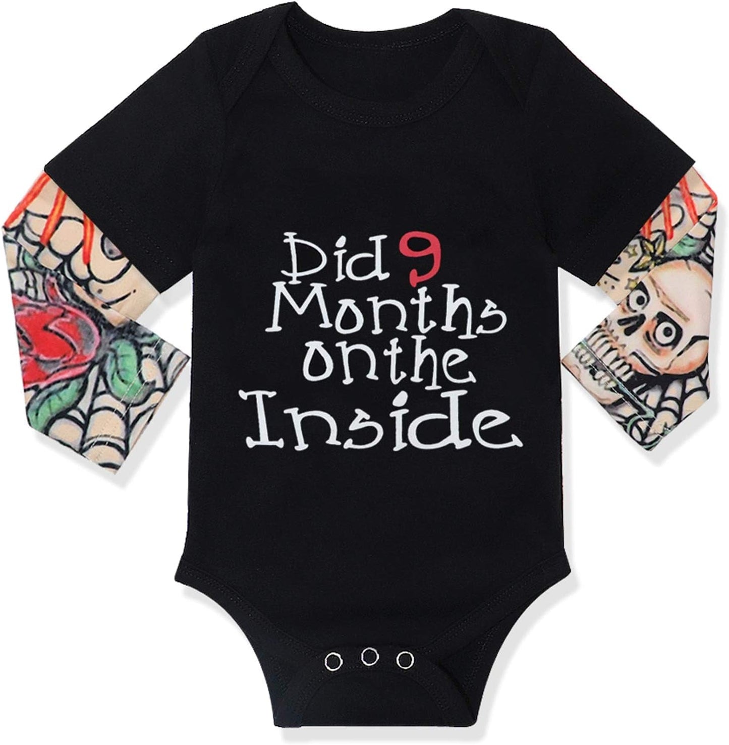 Baby Boy Clothes, Baby Clothes Letter Print Romper Tattoo Sleeves Bodysuit for Boy - SkinNails&Makeup