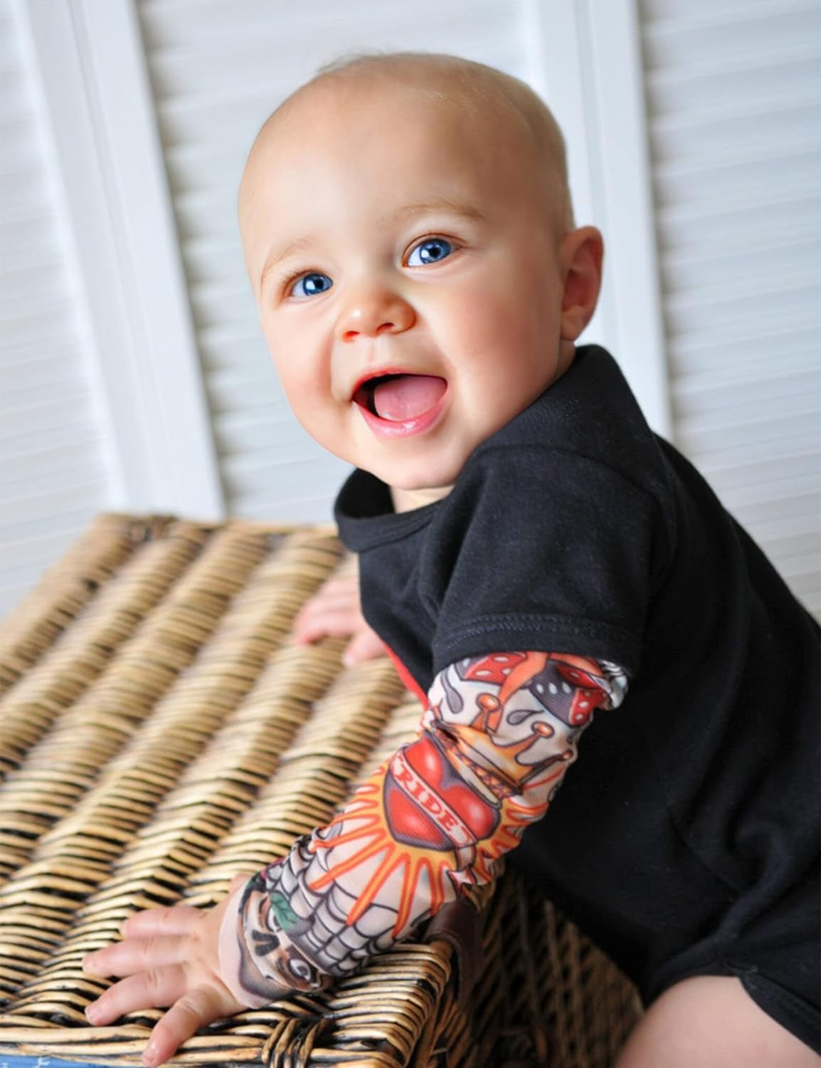 Baby Boy Clothes, Baby Clothes Letter Print Romper Tattoo Sleeves Bodysuit for Boy - SkinNails&Makeup