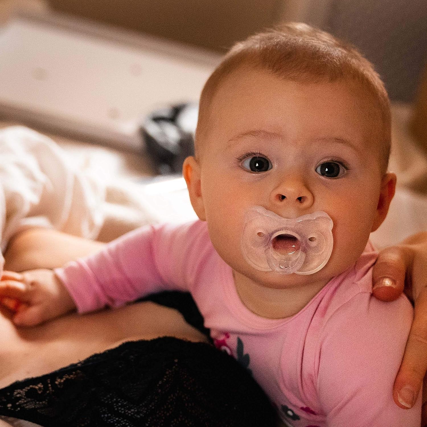 Baby Pacifier | 6 - 18 Months | Includes Sterilizing Case | 2 - Count | Soft Silicone | Bpa - Free | Supports Natural Suckling | Pink - SkinNails&Makeup