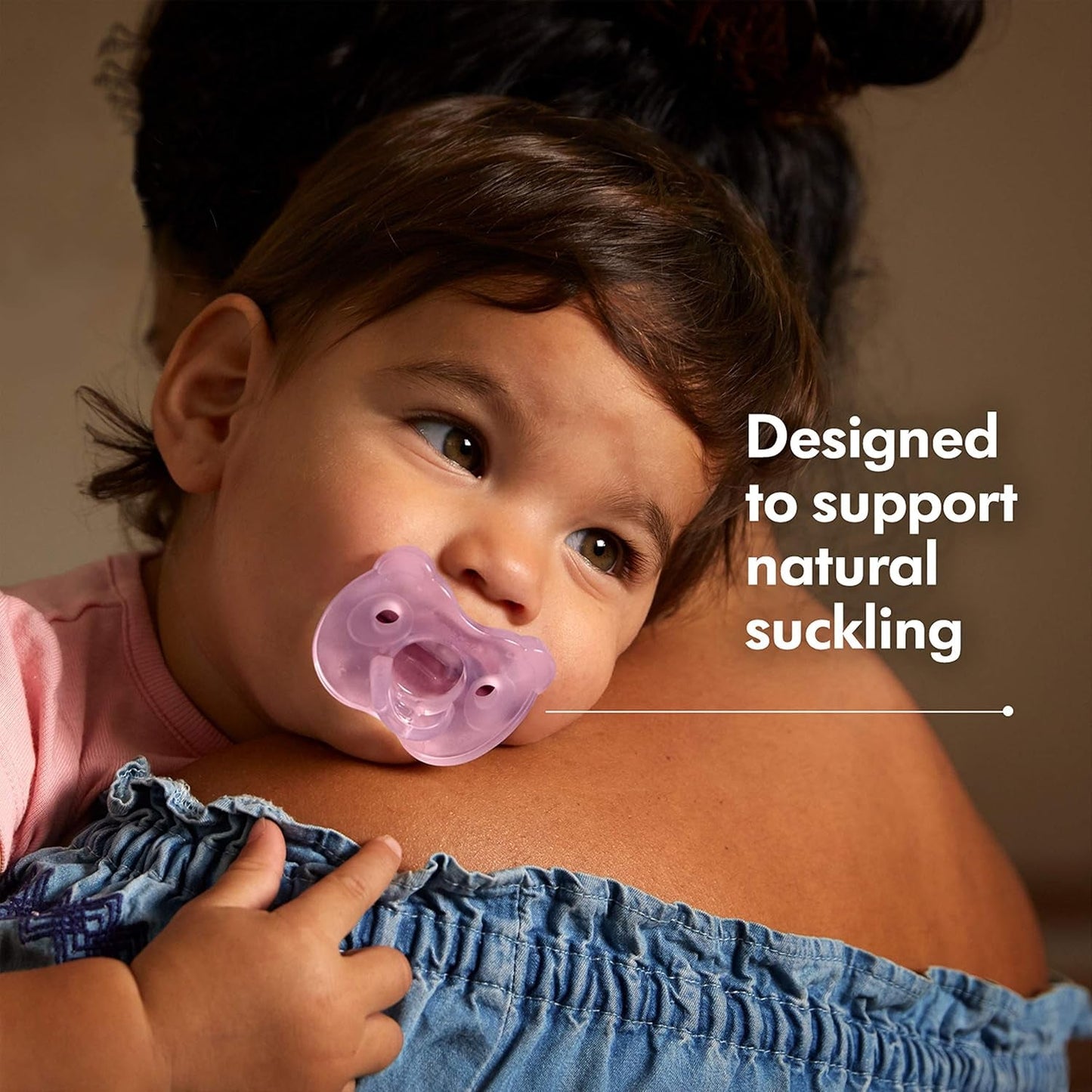 Baby Pacifier | 6 - 18 Months | Includes Sterilizing Case | 2 - Count | Soft Silicone | Bpa - Free | Supports Natural Suckling | Pink - SkinNails&Makeup