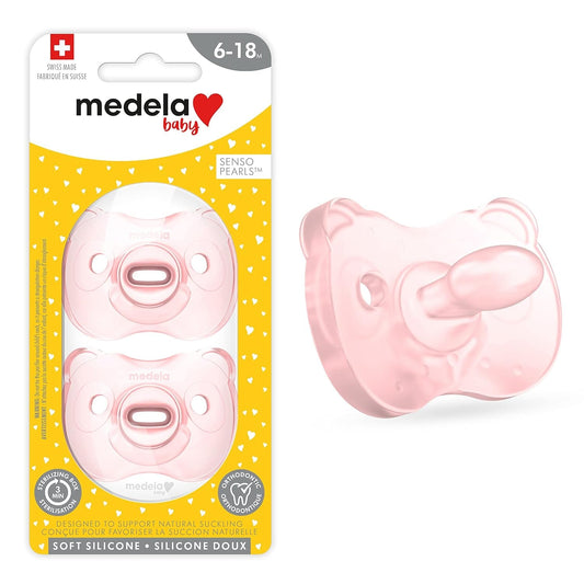 Baby Pacifier | 6 - 18 Months | Includes Sterilizing Case | 2 - Count | Soft Silicone | Bpa - Free | Supports Natural Suckling | Pink - SkinNails&Makeup
