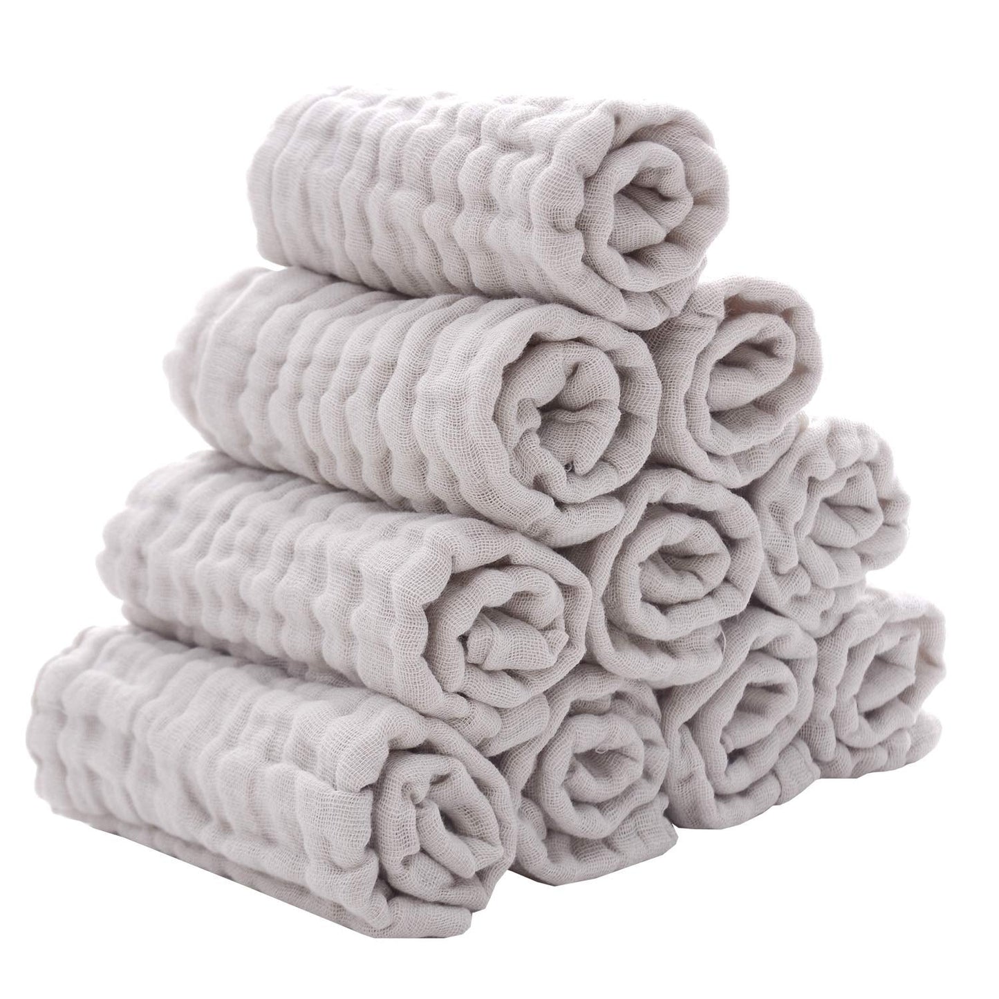 Baby Washcloths - Natural Cotton Baby Wipes - Soft Newborn Face Towel for Sensitive Skin - 10 Pack, 12X12 Inches - SkinNails&Makeup
