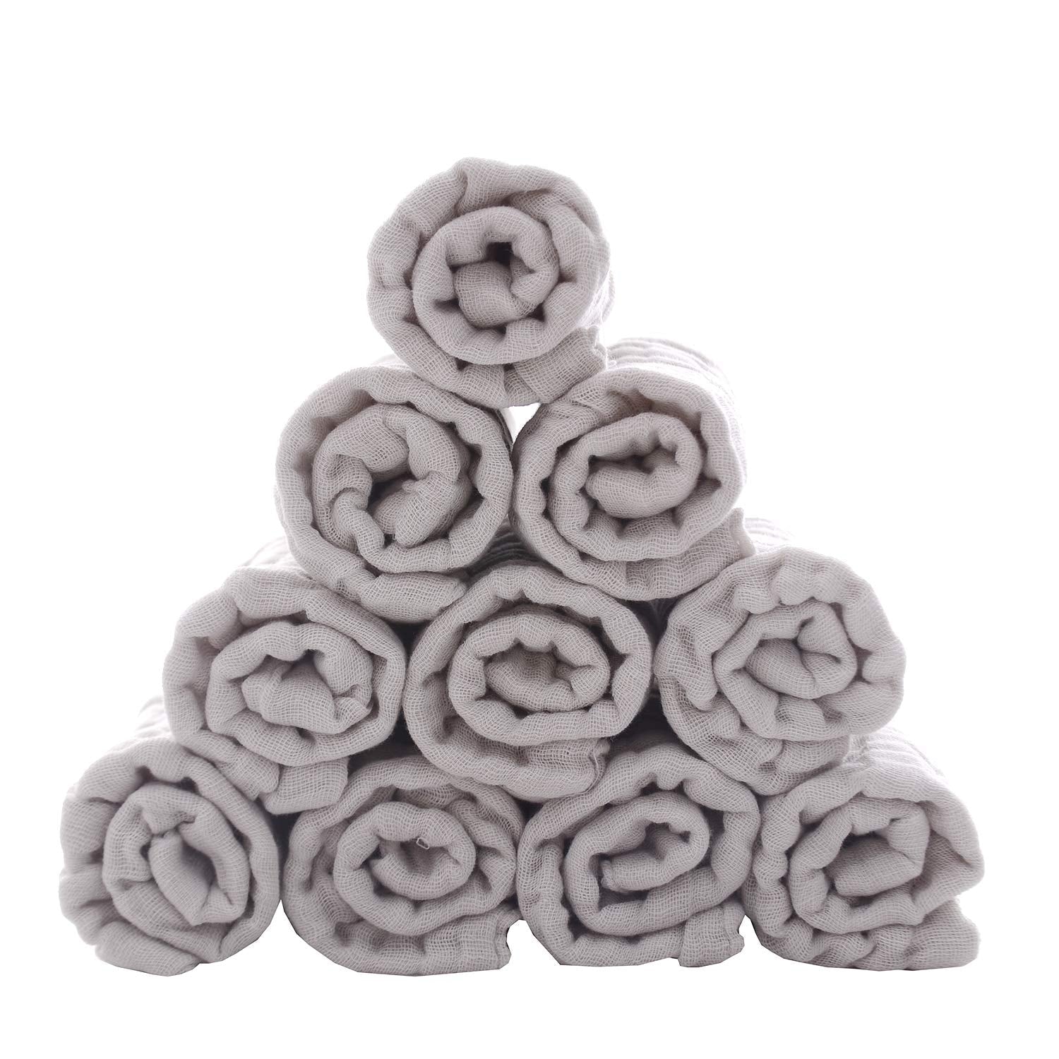 Baby Washcloths - Natural Cotton Baby Wipes - Soft Newborn Face Towel for Sensitive Skin - 10 Pack, 12X12 Inches - SkinNails&Makeup