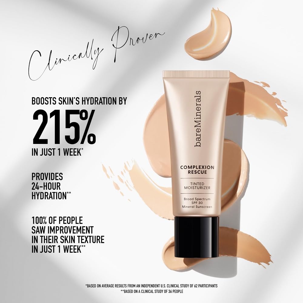 bareMinerals Complexion Rescue Tinted Moisturizer for Face with SPF 30, Full Size, Natural Pecan 05 - My Store