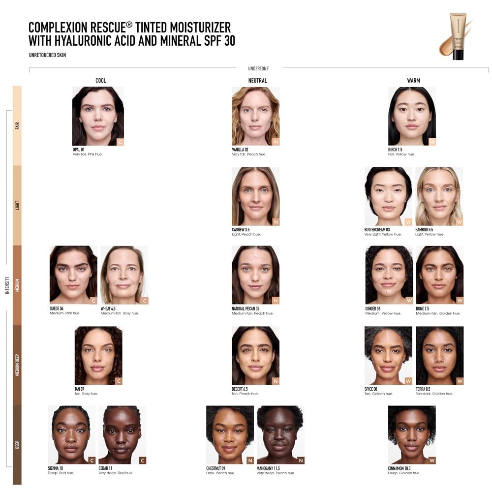 bareMinerals Complexion Rescue Tinted Moisturizer for Face with SPF 30, Full Size, Natural Pecan 05 - My Store