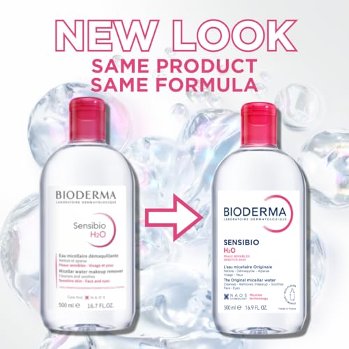 Bioderma Sensibio H2O Micellar Water, Makeup Remover Cleanser, Gentle for Skin, Fragrance - Free & Alcohol - Free, Gentle Face Cleanser for Sensitive Skin, 16.9 Fl Oz - SkinNails&Makeup