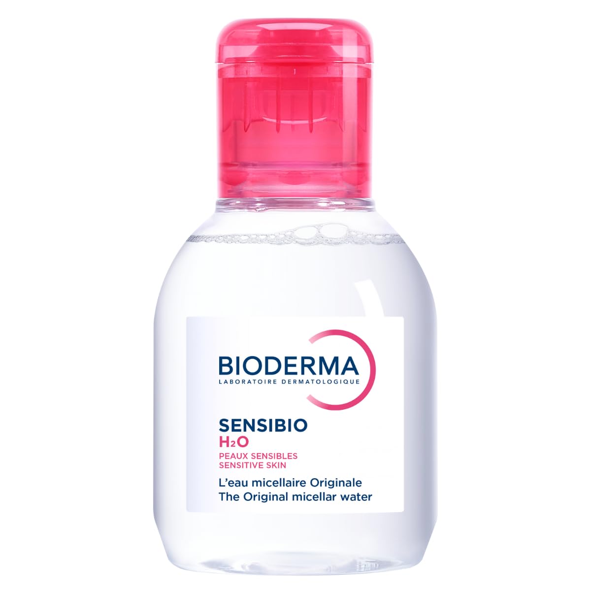 Bioderma Sensibio H2O, Micellar Water, Travel Size Makeup Remover Cleanser, Gentle for Skin, Fragrance - Free & Alcohol - Free, Gentle Face Cleanser for Sensitive Skin, 3.4 Fl Oz - SkinNails&Makeup