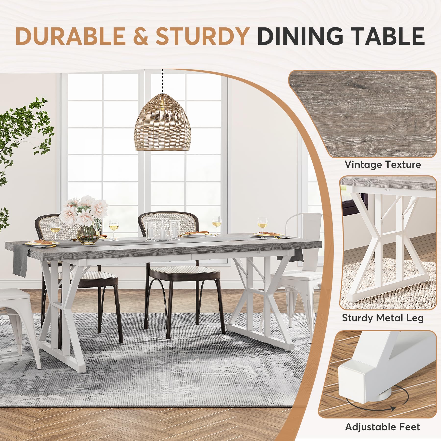 Bring Rustic Charm Home – Shop the Tribesigns Farmhouse Dining Table for 6 People Before It’s Gone! - My Store