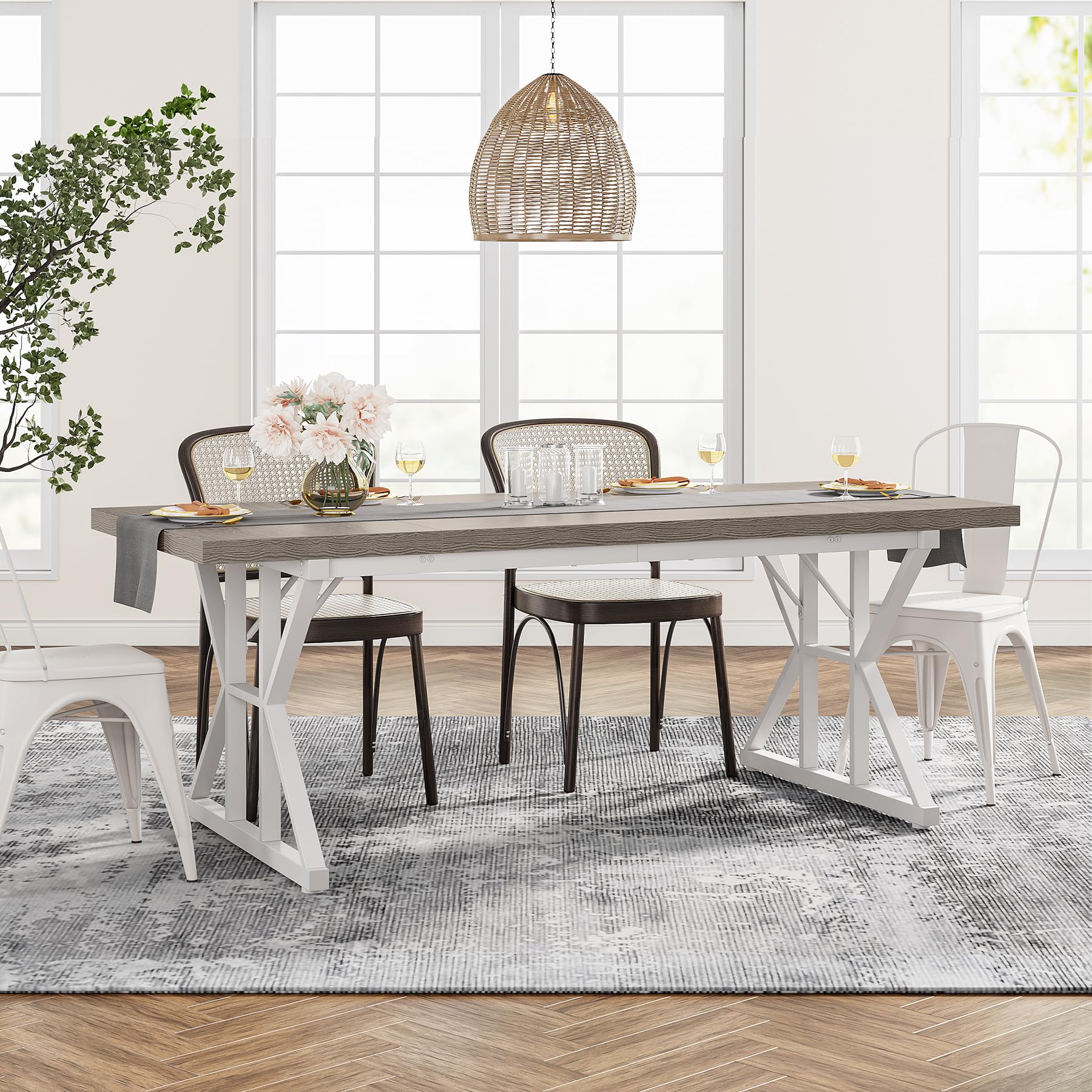 Bring Rustic Charm Home – Shop the Tribesigns Farmhouse Dining Table for 6 People Before It’s Gone! - My Store