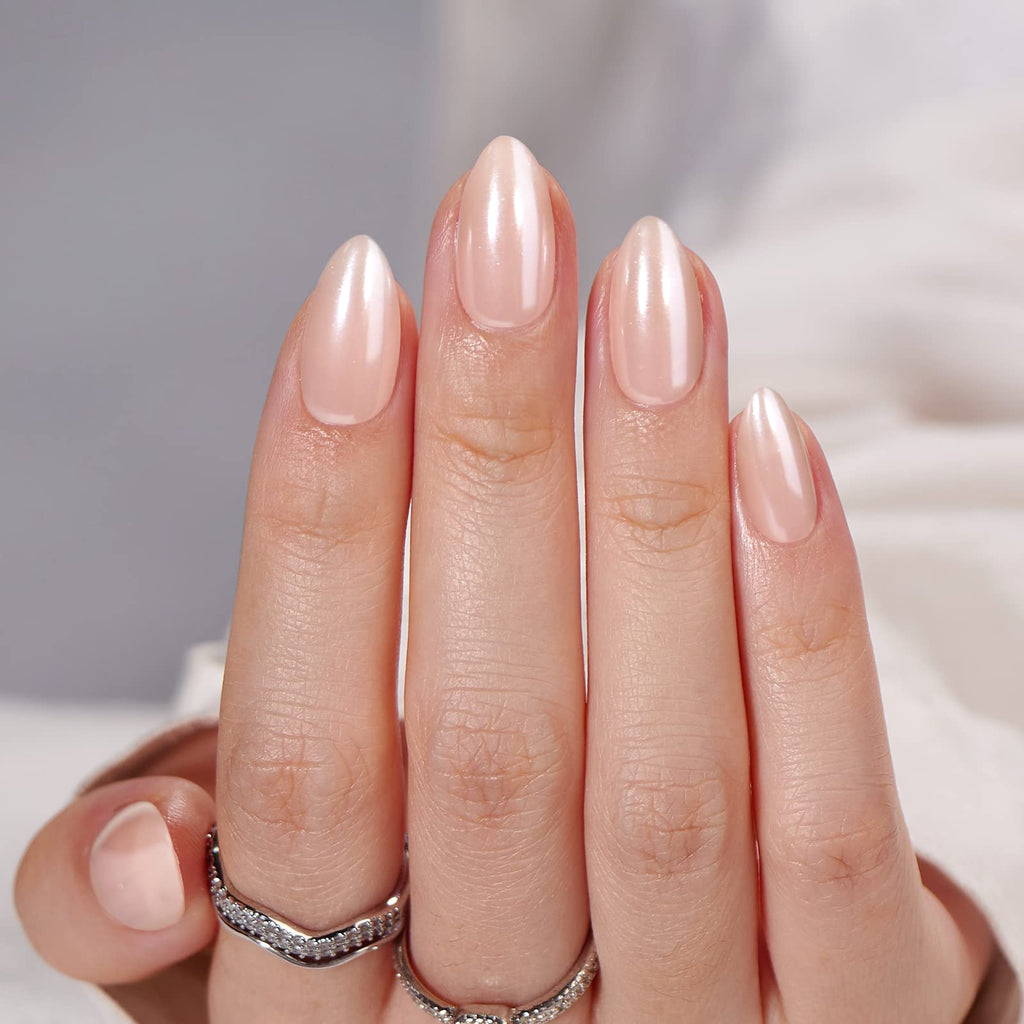 BTArtbox Press On Nails Almond - Short Nude Natural Nails Press Ons, Glue On Nails for Wedding Birthday Gift, Supremely Fit & Glossy Stick On Nails in 15 Sizes - 30 Nail Kit, Nudies - My Store