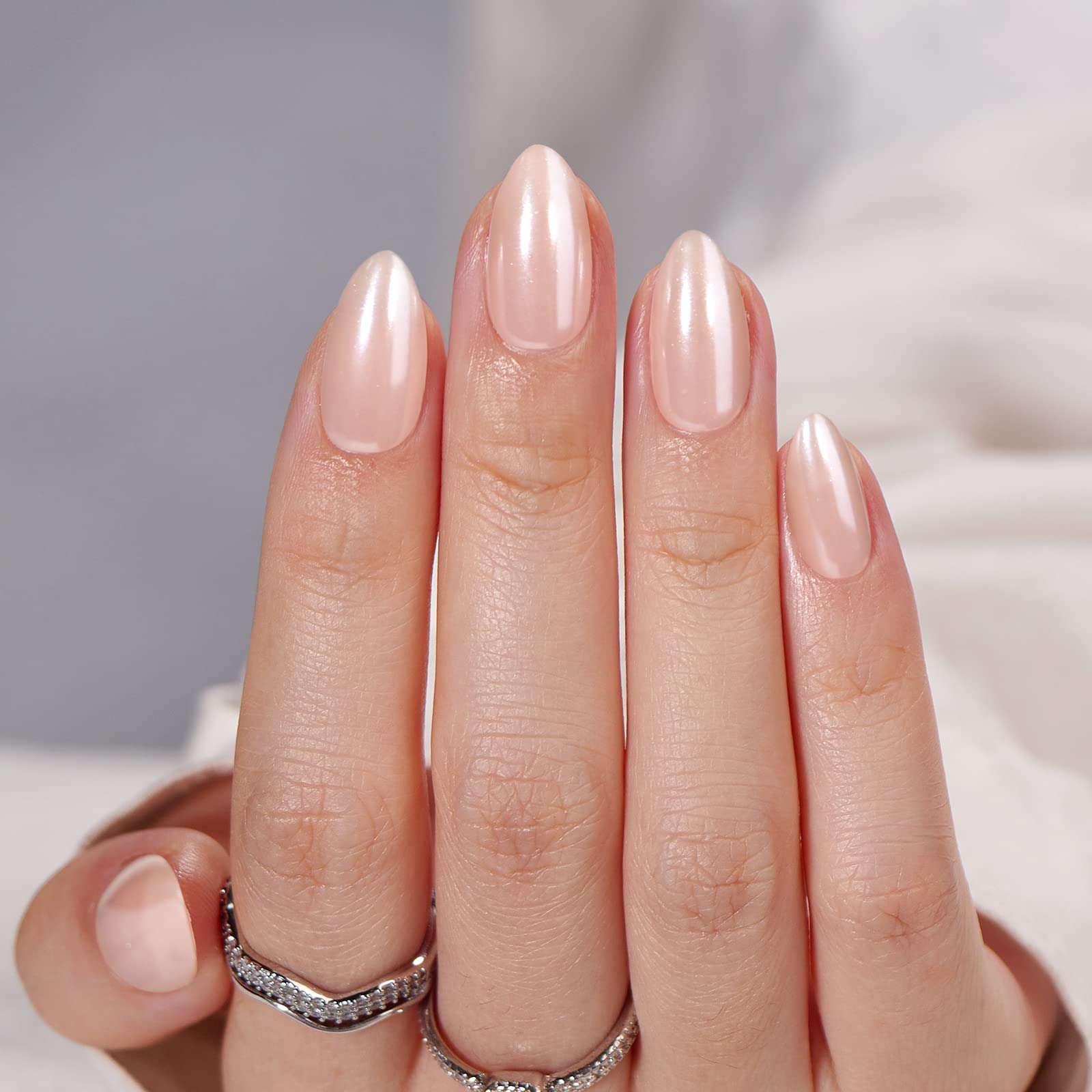 BTArtbox Press On Nails Almond - Short Nude Natural Nails Press Ons, Glue On Nails for Wedding Birthday Gift, Supremely Fit & Glossy Stick On Nails in 15 Sizes - 30 Nail Kit, Nudies - My Store