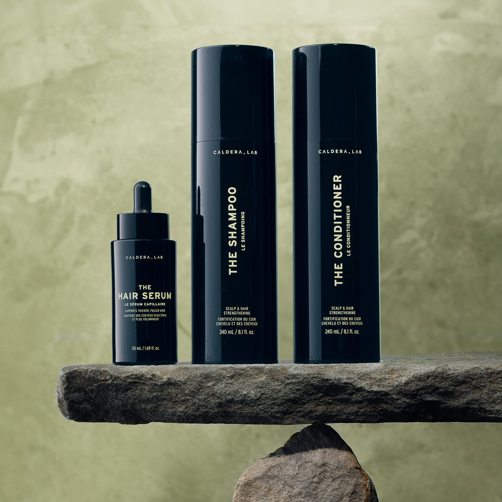 Caldera + Lab The Hair Care System | Men’s Bundle for Healthier, Fuller Hair, Scalp - Focused & Sulfate - Free – Shampoo, Conditioner & Serum Set, Dermatologically Tested - SkinNails&Makeup