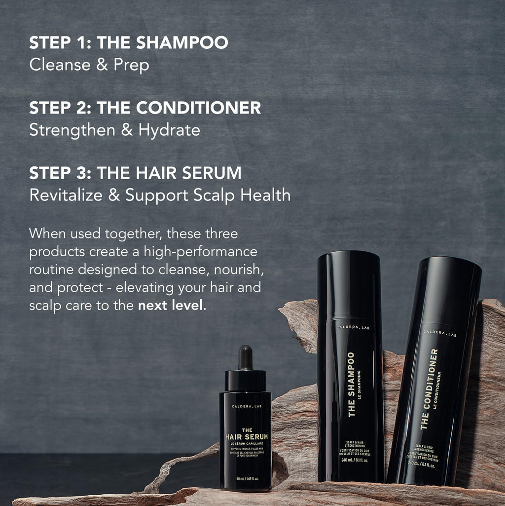 Caldera + Lab The Hair Care System | Men’s Bundle for Healthier, Fuller Hair, Scalp - Focused & Sulfate - Free – Shampoo, Conditioner & Serum Set, Dermatologically Tested - SkinNails&Makeup