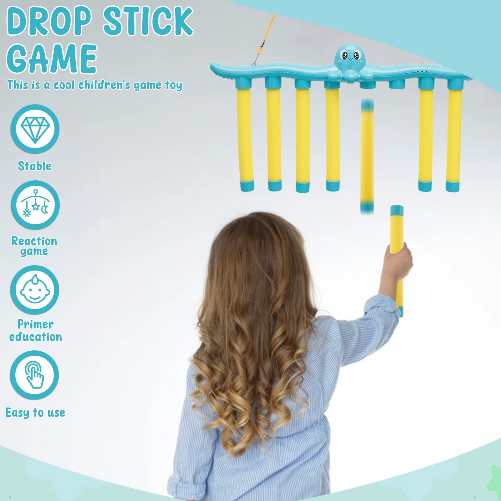 Challenge Falling Sticks Game Kids Stick Catching Toy Training Reaction Hand Eye Educational Parent - Child Interactive Toy Sports - SkinNails&Makeup