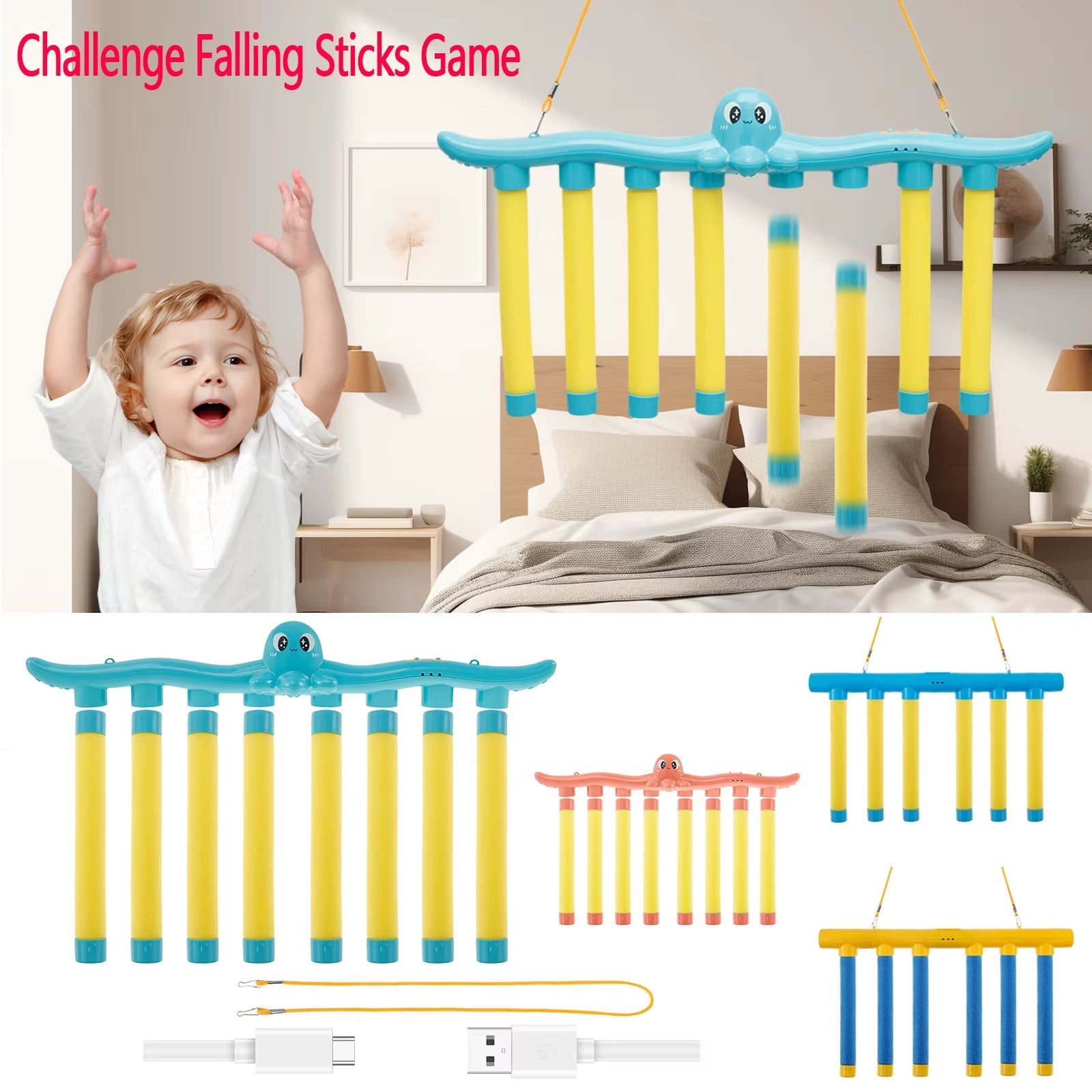 Challenge Falling Sticks Game Kids Stick Catching Toy Training Reaction Hand Eye Educational Parent - Child Interactive Toy Sports - SkinNails&Makeup