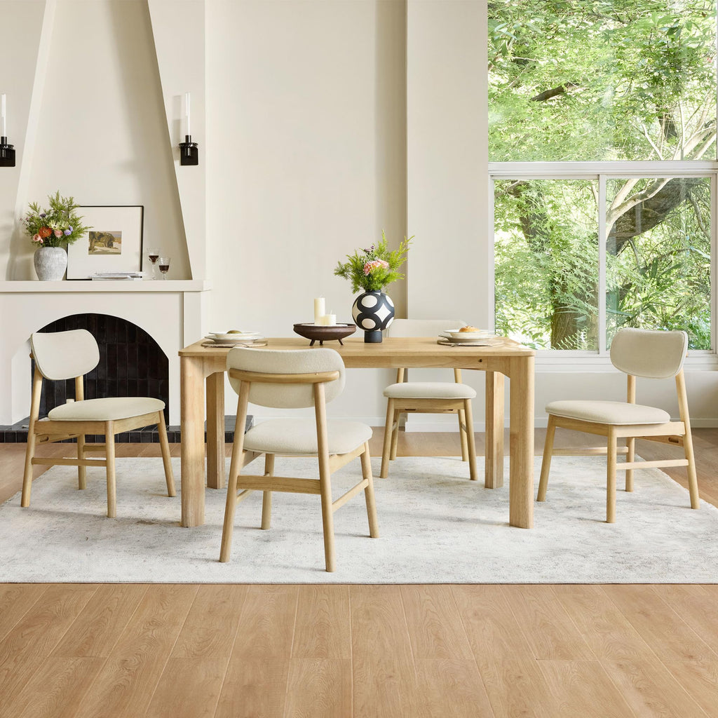 CHITA 59" Modern Farmhouse Small Wooden Dining Table - Solid Wood Kitchen Table for 6 - Stylish & Affordable Upgrade - My Store