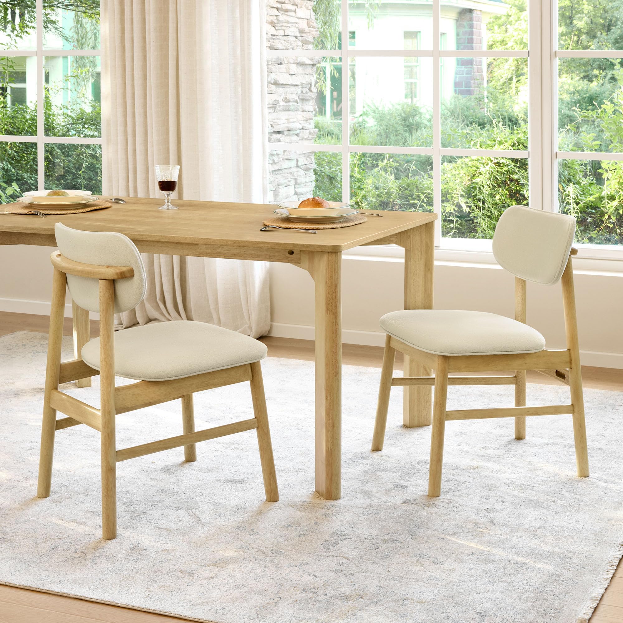 CHITA 59" Modern Farmhouse Small Wooden Dining Table - Solid Wood Kitchen Table for 6 - Stylish & Affordable Upgrade - My Store