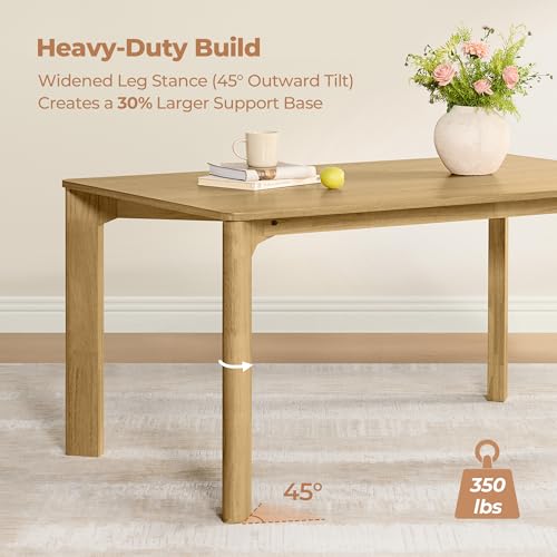 CHITA 59" Modern Farmhouse Small Wooden Dining Table - Solid Wood Kitchen Table for 6 - Stylish & Affordable Upgrade - My Store