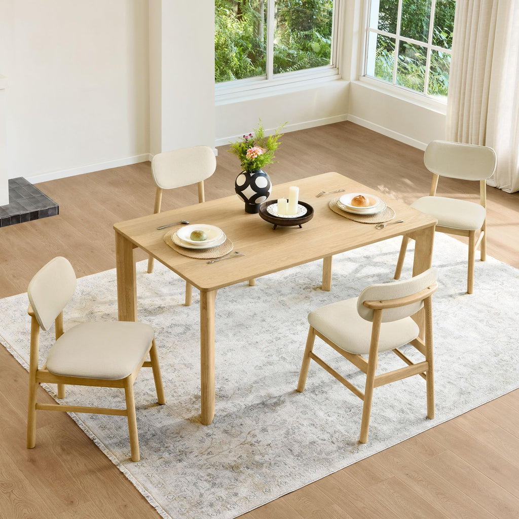 CHITA 59" Modern Farmhouse Small Wooden Dining Table - Solid Wood Kitchen Table for 6 - Stylish & Affordable Upgrade - My Store