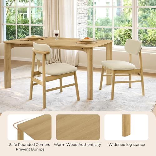 CHITA 59" Modern Farmhouse Small Wooden Dining Table - Solid Wood Kitchen Table for 6 - Stylish & Affordable Upgrade - My Store