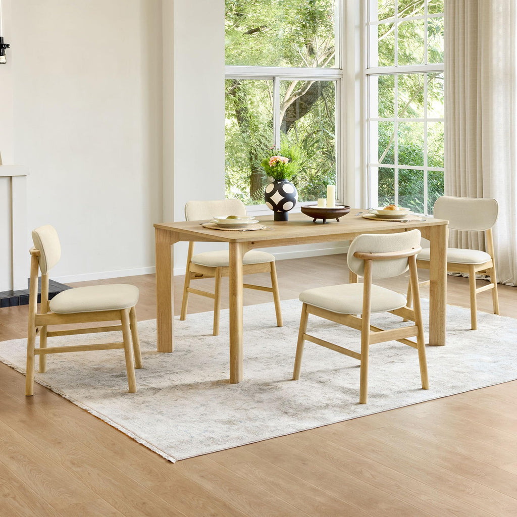 CHITA 59" Modern Farmhouse Small Wooden Dining Table - Solid Wood Kitchen Table for 6 - Stylish & Affordable Upgrade - My Store