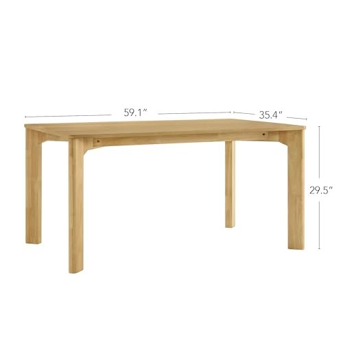 CHITA 59" Modern Farmhouse Small Wooden Dining Table - Solid Wood Kitchen Table for 6 - Stylish & Affordable Upgrade - My Store