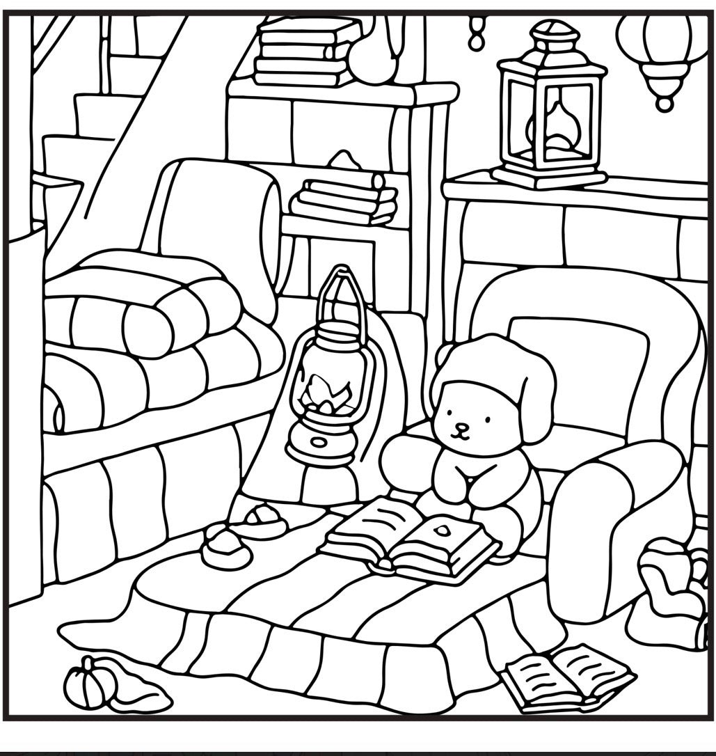 Cozy Nooks Coloring Book PDF, Printable Coloring Pages, Relaxation Activity, Adult Coloring Book, Digital Download - SkinNails&Makeup