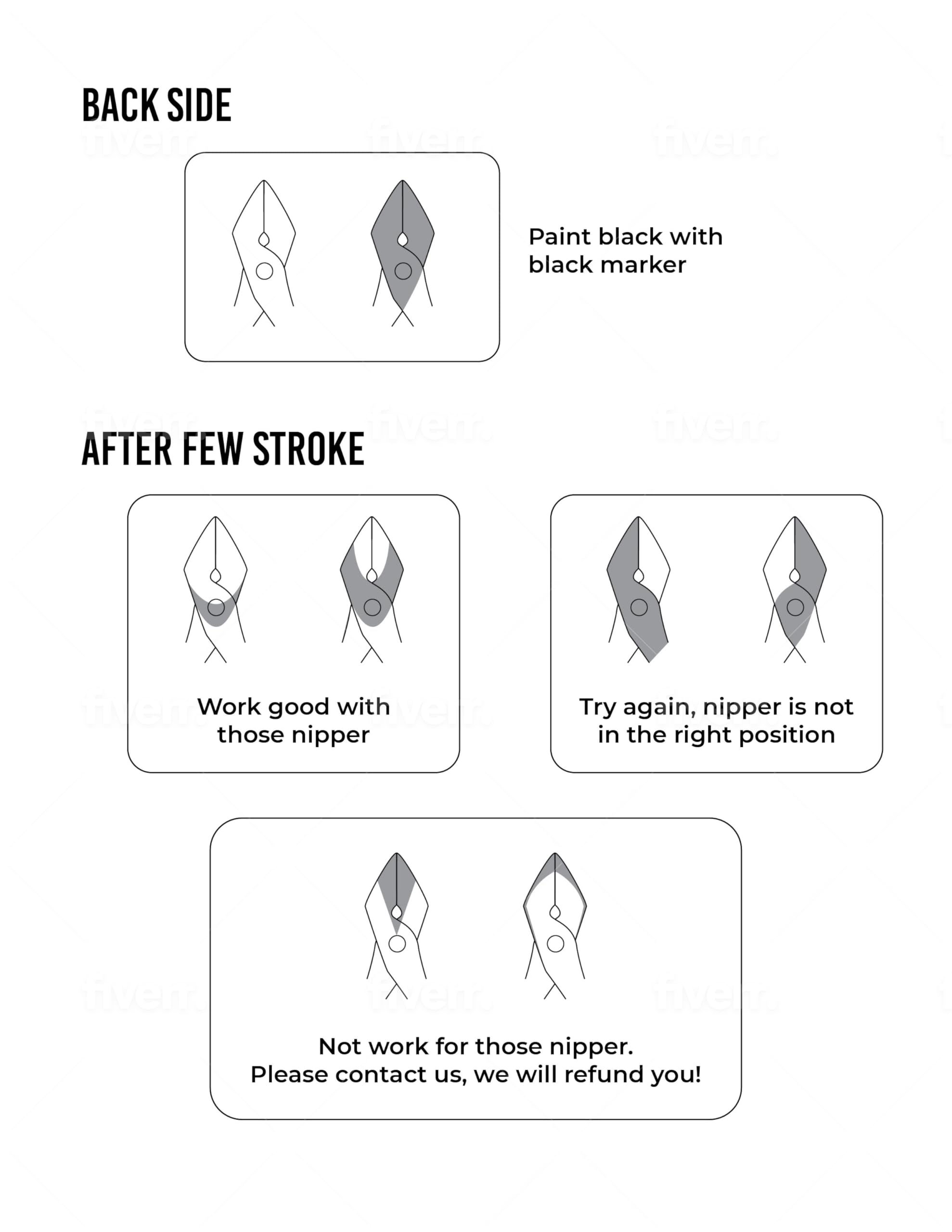 Cuticle Nipper Sharpener, Professional Cuticle Nipper Sharpening Included 60 Stone Pads for Manicure and Pedicure, Easy to Use, Portable, Suitable for Most of Standard Cuticle Nippers - My Store