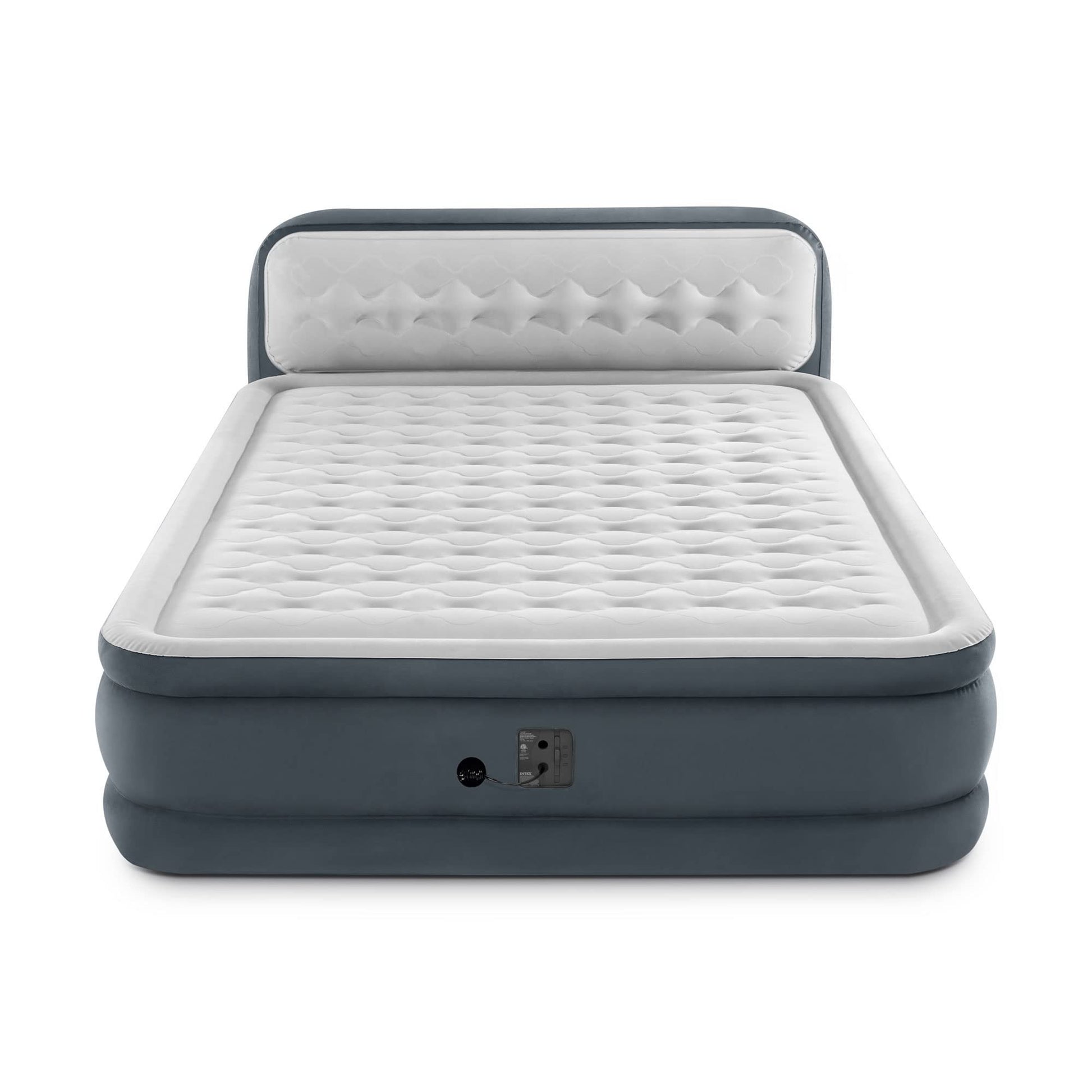 Deluxe Ultra Plush Air Mattress with Headboard: Fiber - Tech – Queen Size – Built - in Electric Pump - SkinNails&Makeup